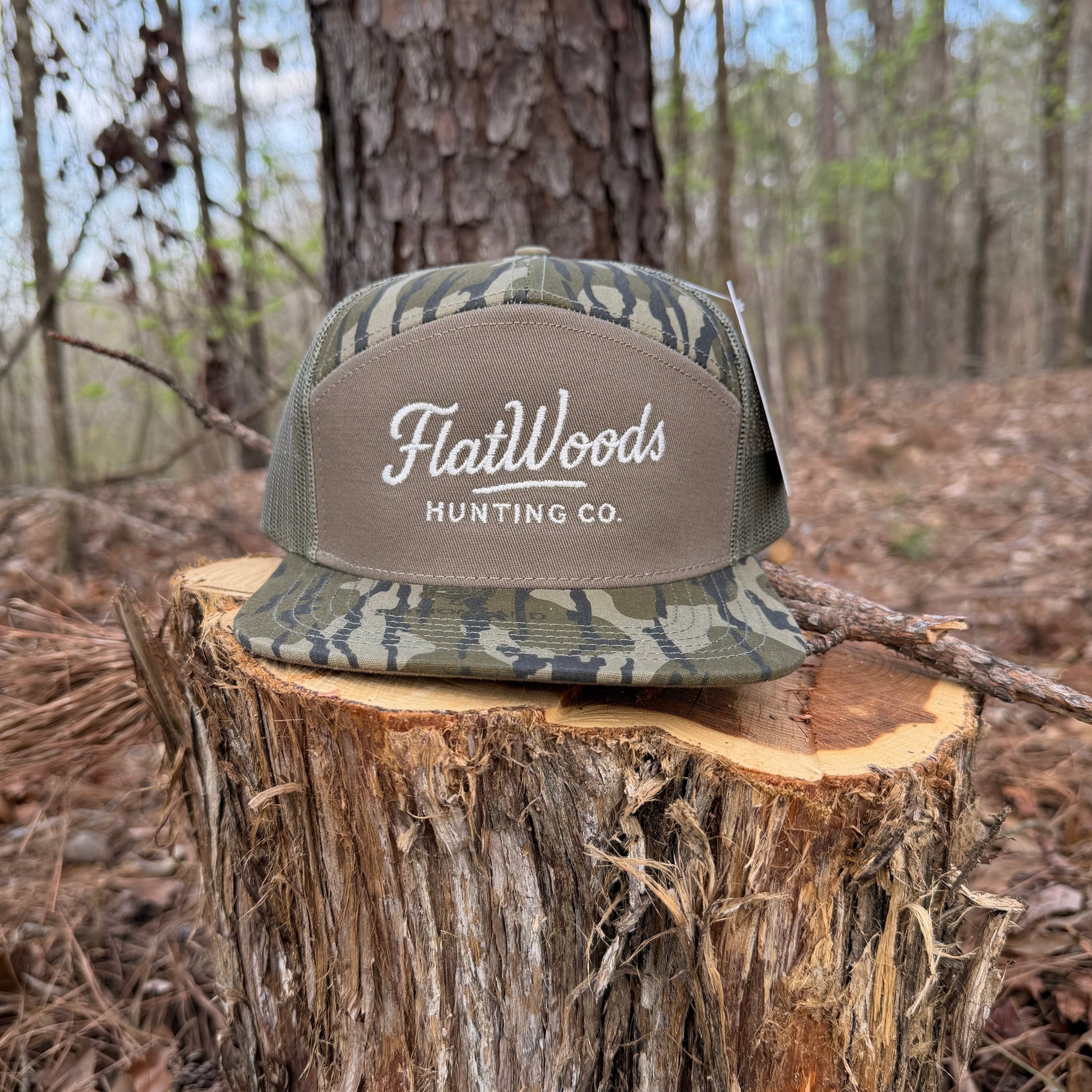 Flatwoods Mossy Oak Bottomland Snapback Hat | SA7AGE Camo Turkey Hunting Hat