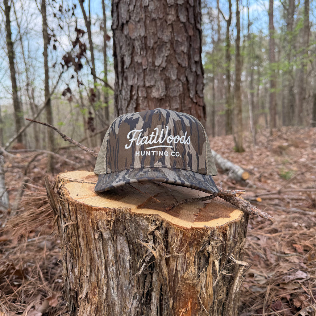 Flatwoods Mossy Oak Bottomland Trucker Hat | Richardson 112PFP Turkey Hunting Hat