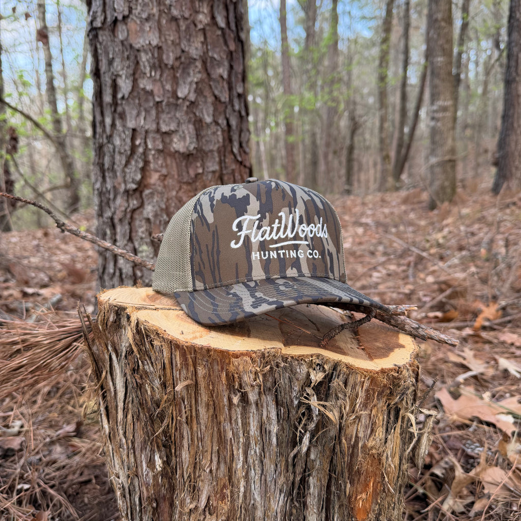 Flatwoods Mossy Oak Bottomland Trucker Hat | Richardson 112PFP Turkey Hunting Hat