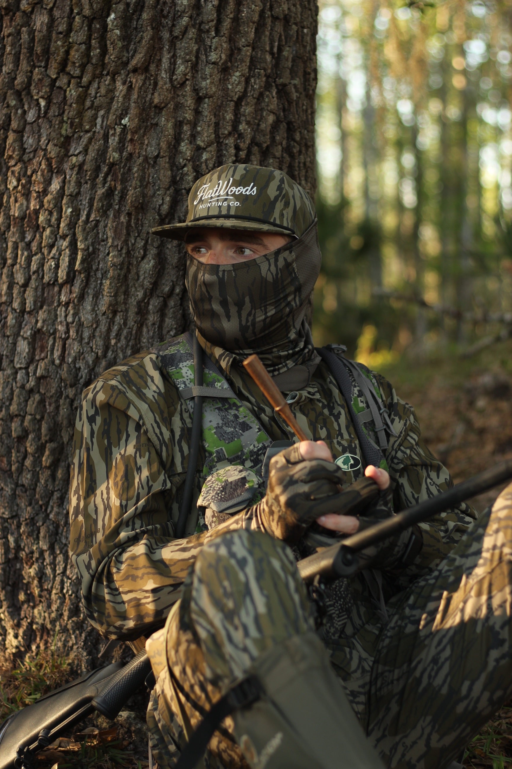 Flatwoods Mossy Oak Bottomland Rope Hat | Camo Hunting Snapback Hat