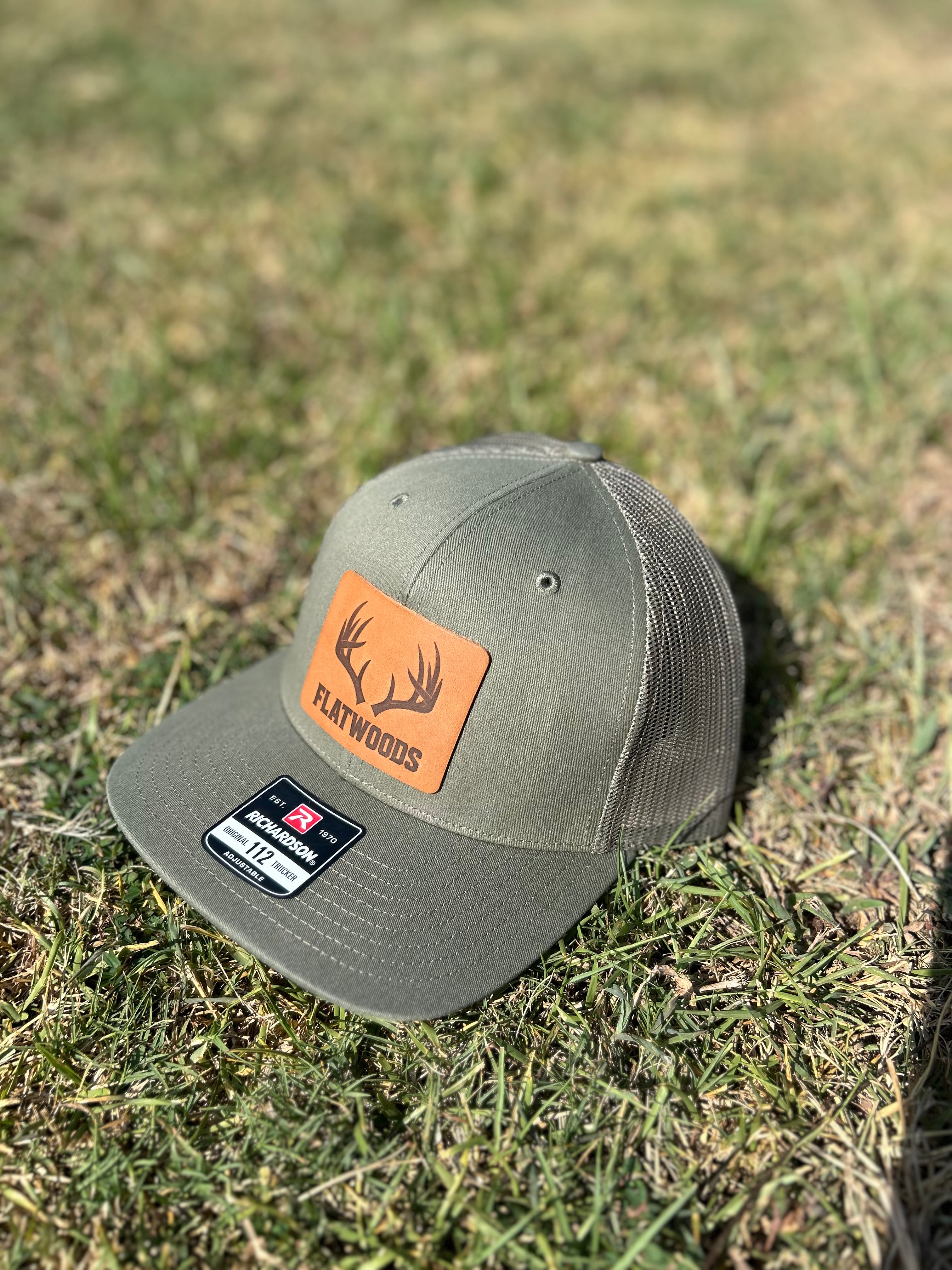 Rack Leather Patch Trucker Hat | Loden